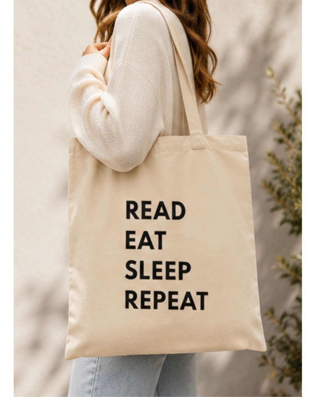 Read, Eat, Sleep, Repeat Tote Bag